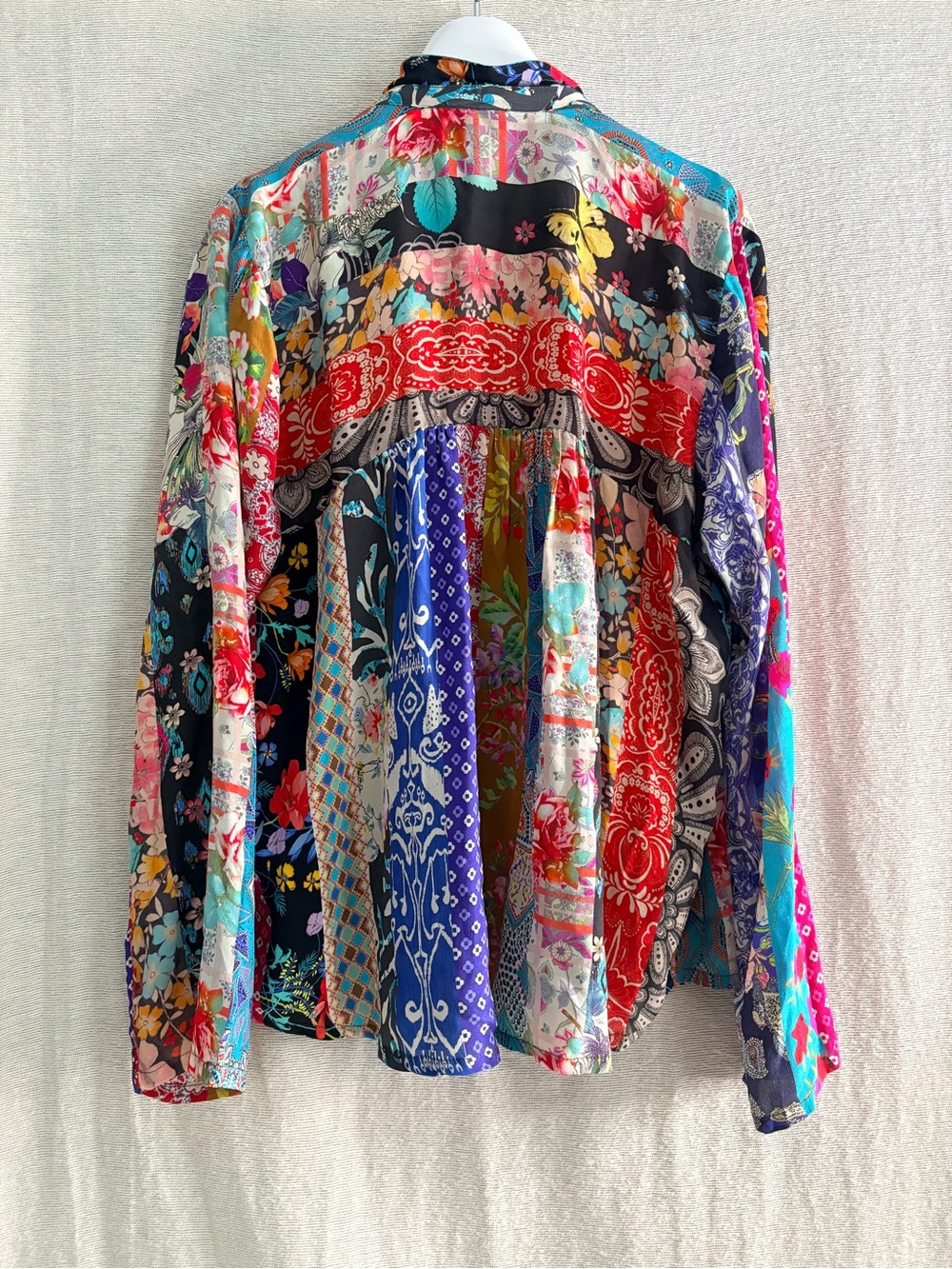 Johnny Was Silk Button Down Blouse - Picture 2 of 4